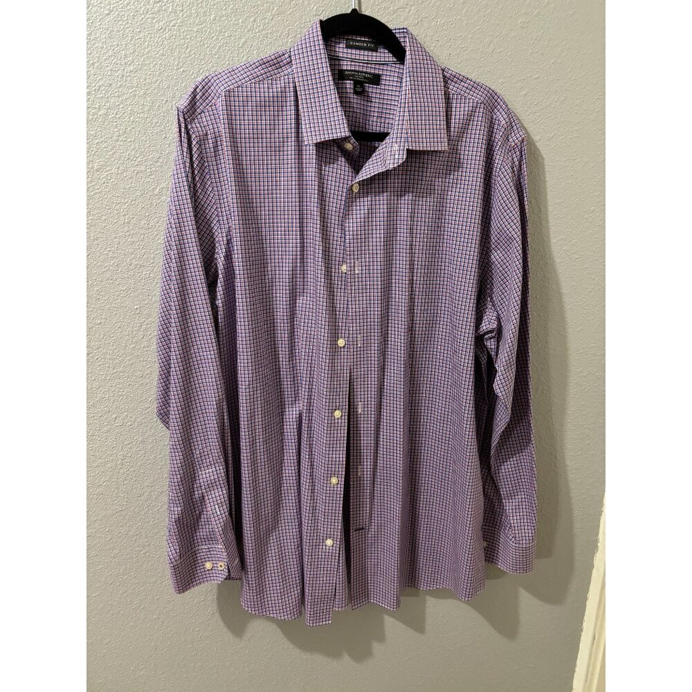 Banana Republic Mens Dress Shirt XL Tall plaid Camden Fit Button Up